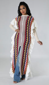 Ruffle Knit Slit Maxi Dress