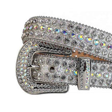 Load image into Gallery viewer, Silver Studded Rhinestone Belt