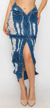 Load image into Gallery viewer, Destoyed Denim Jacket Skirt