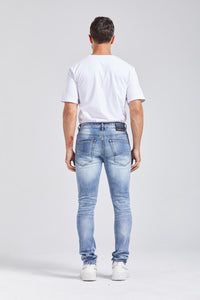 MULT COLOR RHIME STONE RIPS AND TEAR SLIM SKINNY JEAN