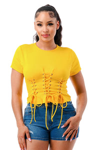 FRONT LACE UP TOP