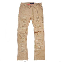 Load image into Gallery viewer, FROST STACK JEANS WITH STRAPS KHAKI