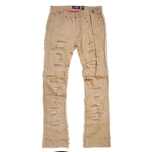 FROST STACK JEANS WITH STRAPS KHAKI