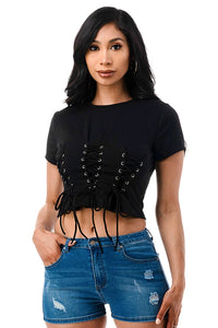 FRONT LACE UP TOP